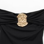 Metal Ornaments Jumpsuit Factory - OEM Custom Retro Sexy Sleeveless Classic Black