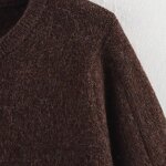 Gold Buttoned Knitted Jacket Factory - OEM Custom Women's New Fashion Retro Casual