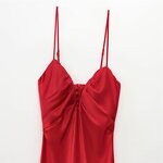 V-neck Satin Midi Dress Factory - OEM Custom Women's Spring V-neck Sleeveless Sexy