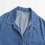 Casual Denim Shirt Factory - OEM Custom Retro Lapel Long Sleeve Top