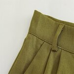 Linen Blend Casual Shorts Factory - OEM Custom Summer Fashion Elegant High Waist