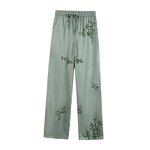 Side Pocket Straight Leg Pants Factory - OEM Custom Vintage Drawstring High Waist