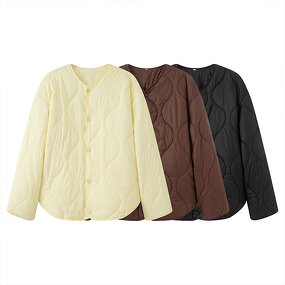 Round Neck Diamond Jacket Factory - OEM Custom Autumn Winter Retro Long Sleeve