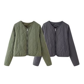 Quilted Washed Cotton Coat Factory - OEM Custom Autumn Fashion Retro Casual Round