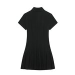 Shirt Style Mini Dress Factory - OEM Custom Retro Black Casual Short Sleeve