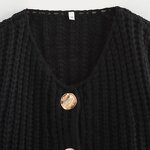 Thick Needle Loose Sweater Jacket Factory - OEM Custom Retro Round Neck Single-Breasted