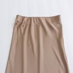 Multicolor Satin Midi Skirt Factory - OEM Custom Vintage A-Line High-Waisted