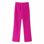 Vertical Straight Leg Pants Factory - OEM Custom Retro High Waist Zipper Fly