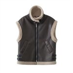 Lapel Vest Motorcycle Fur Vest Factory - OEM Custom Autumn Winter Trend Zipper