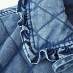 Quilted Washed Denim Coat Factory - OEM Custom Autumn Fashion Retro Casual Lapel