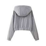 Short Hooded Sweatshirt Factory - OEM Custom Fabric Retro Slim Fit Ladies Top