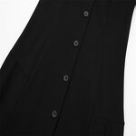 Shirt Style Mini Dress Factory - OEM Custom Retro Black Casual Short Sleeve