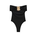 Metal Ornaments Jumpsuit Factory - OEM Custom Retro Sexy Sleeveless Classic Black