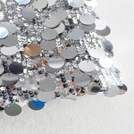 Silver Sequin High-Waisted Mini Skirt Factory - OEM Custom Vintage Side Zipper