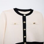 Single-breasted Knitted Jacket Factory - OEM Custom Long-sleeved Round Neck Sweater