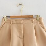 High Waist Pleated Casual Shorts Factory - OEM Custom Retro High Waist Side Pocket