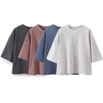 Loose Sports Sweatshirt Factory - OEM Custom Multicolor Vintage Short Sleeve