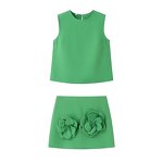 Cropped Vest and Mini Skirt Set Factory - OEM Custom Two Piece Set for Women