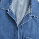 Casual Denim Shirt Factory - OEM Custom Retro Lapel Long Sleeve Top