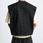 Round Neck Sleeveless Vest Factory - OEM Custom Men's All-match Retro Pocket Workwear