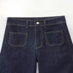 Classic High-Waisted Navy Jeans Factory - OEM Custom Autumn Casual Straight Decorated