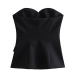Single Breasted Off-shoulder Tank Top Factory - OEM Custom Retro Backless Chic Vest
