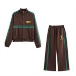 Printed Zipper Sweatshirt Factory - OEM Custom Ribbed Collar Women's Casual