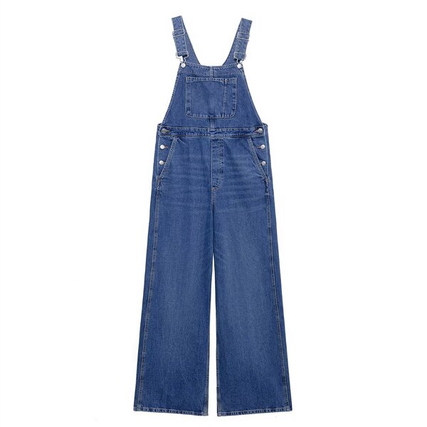 Long Denim Jumpsuit Factory - OEM Custom Fashion Wide-leg Pants Elegant Women's