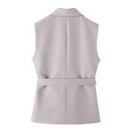Solid Color Vest Trousers Suit Factory - OEM Custom Retro Belt Suit Vest