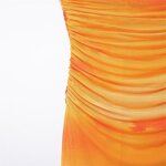 Tie Dye Print Dress Factory - OEM Custom Off the Side Zipper Sexy Backless