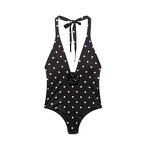Embossed Flower Polka Dot Bodysuit Factory - OEM Custom Retro Halter Collar Slim