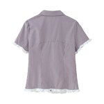 Plaid Shirt Shorts Set Factory - OEM Custom Summer Button Shirt Elastic Waist