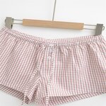 Plaid Button Trim Shorts Factory - OEM Custom Summer Fashion Retro Drawstring Casual