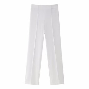 Slim Straight Leg Pants Factory - OEM Custom Retro High Waist Side Zipper Fly