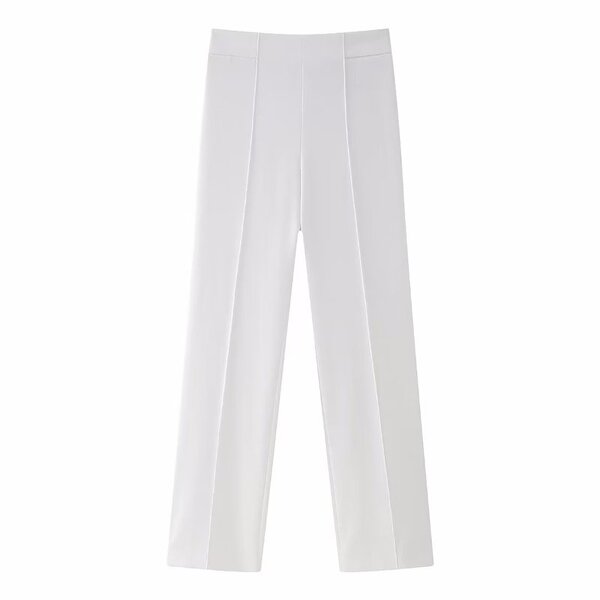 Slim Straight Leg Pants Factory - OEM Custom Retro High Waist Side Zipper Fly