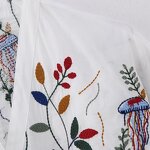 Embroidered Cotton Shirt Factory - OEM Custom Vintage V Neck Wide Sleeve Top