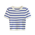 Round Neck Striped Short Knitted Top Factory - OEM Custom Autumn Casual Slim Sexy