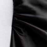 Silk Satin Texture Dress Factory - OEM Custom Retro Black Sleeveless Midi