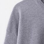 Ribbed Knitted Sports Sweater Factory - OEM Custom Retro Round Neck Female Tops