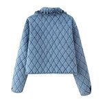 Quilted Washed Denim Coat Factory - OEM Custom Autumn Fashion Retro Casual Lapel