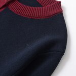 Gold Button Knitted Top Factory - OEM Custom Retro Round Neck Long Sleeve Casual