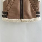 Fleece Splicing Tank Top Factory - OEM Custom Vintage Turn-Down Collar Waistcoat