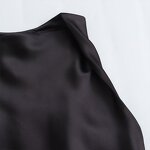 Silk Satin Texture Dress Factory - OEM Custom Retro Black Sleeveless Midi