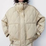 Stand Collar Pocket Decorated Jacket Factory - OEM Custom Winter Casual Long Sleeve