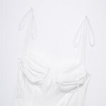 Retro Backless Woven Poplin Dress Factory - OEM Custom Ruched Decoration Layered