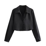 Multicolor Cropped Blouse Factory - OEM Custom Vintage Button Up Women's Top