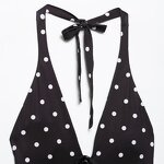Embossed Flower Polka Dot Bodysuit Factory - OEM Custom Retro Halter Collar Slim