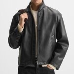Imitation Leather Short Jacket Factory - OEM Custom Spring Men's Retro Classic Black