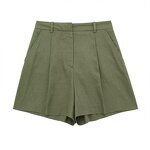 Linen Blend Casual Shorts Factory - OEM Custom Retro Side Pocket Zipper Fly