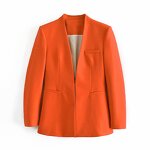 Women's Casual Suit Jacket Factory - OEM Custom Lapel-free Long Sleeve